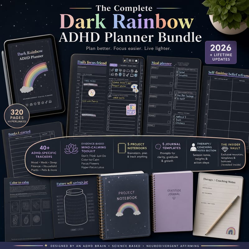 The Dark Rainbow ADHD Planner bundle
