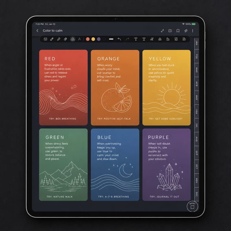 Color-to-Calm cards