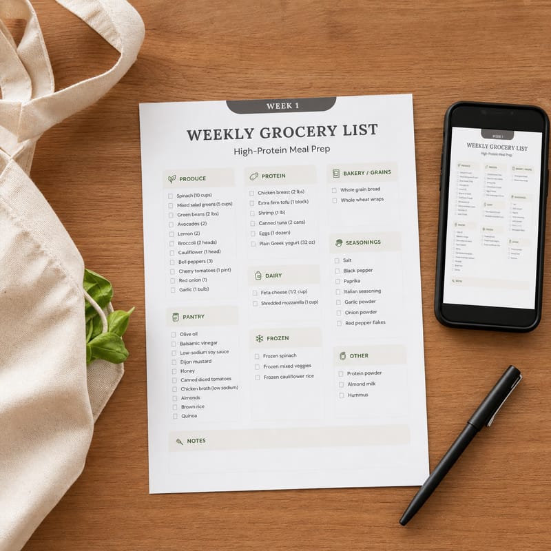 Pick a weekly grocery list